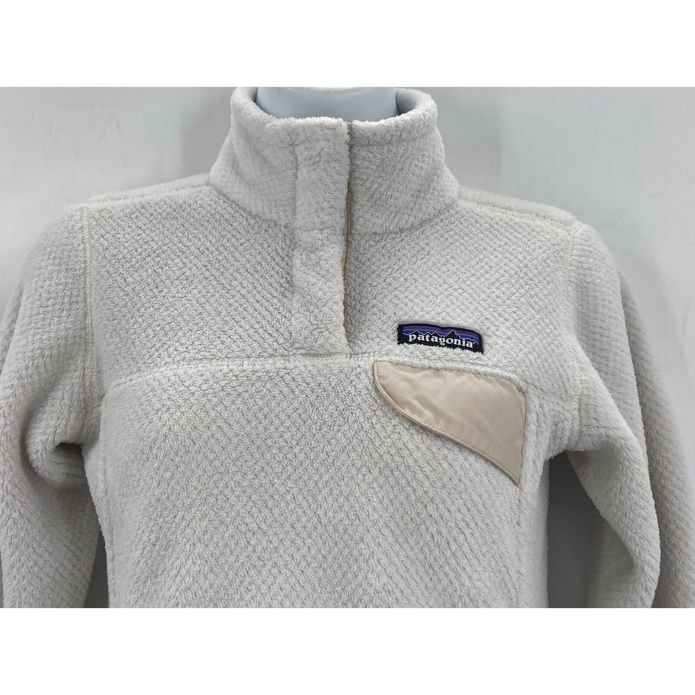 Patagonia Women's White Quarter-Button Pullover Jacket - Size Small - Picture 2 of 9